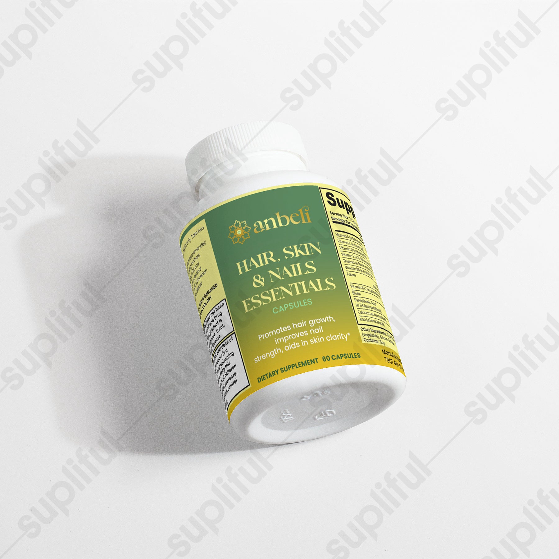 Anbeli Hair, Skin & Nails Supplement | Biotin Vitamins for Healthy Hair, Skin & Nails