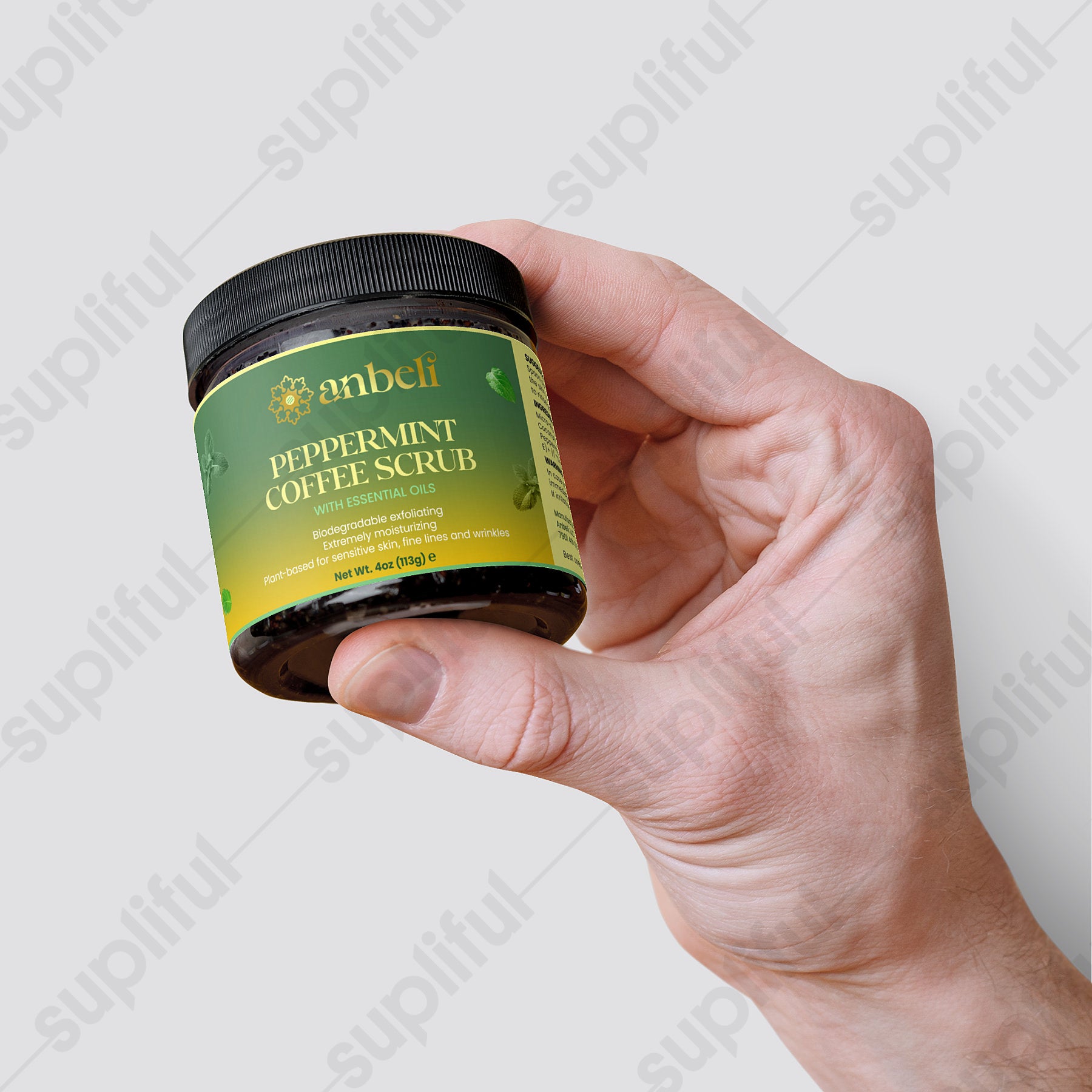 Anbeli Peppermint Coffee Body Scrub | Exfoliating Scrub for Smooth & Glowing Skin