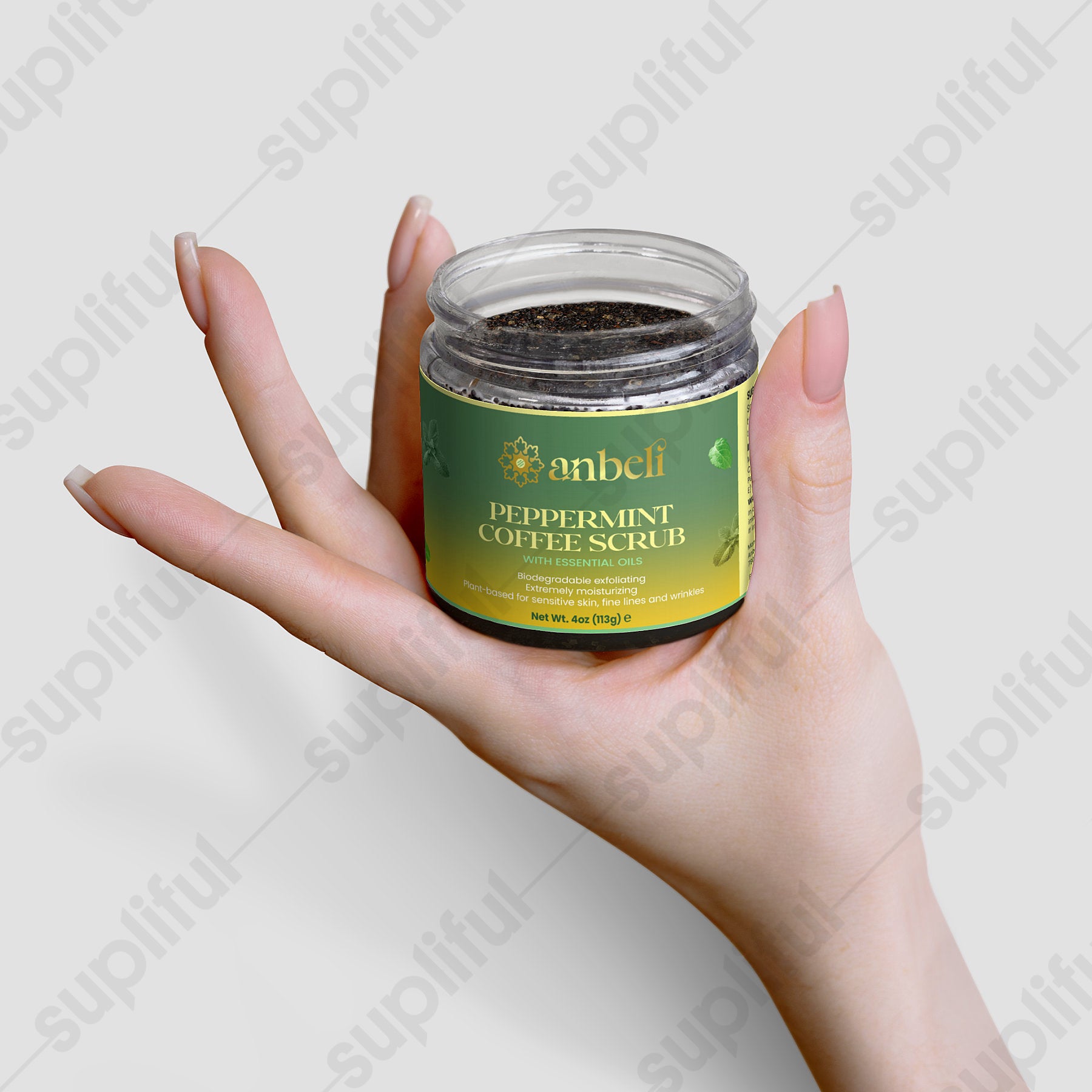 Anbeli Peppermint Coffee Body Scrub | Exfoliating Scrub for Smooth & Glowing Skin