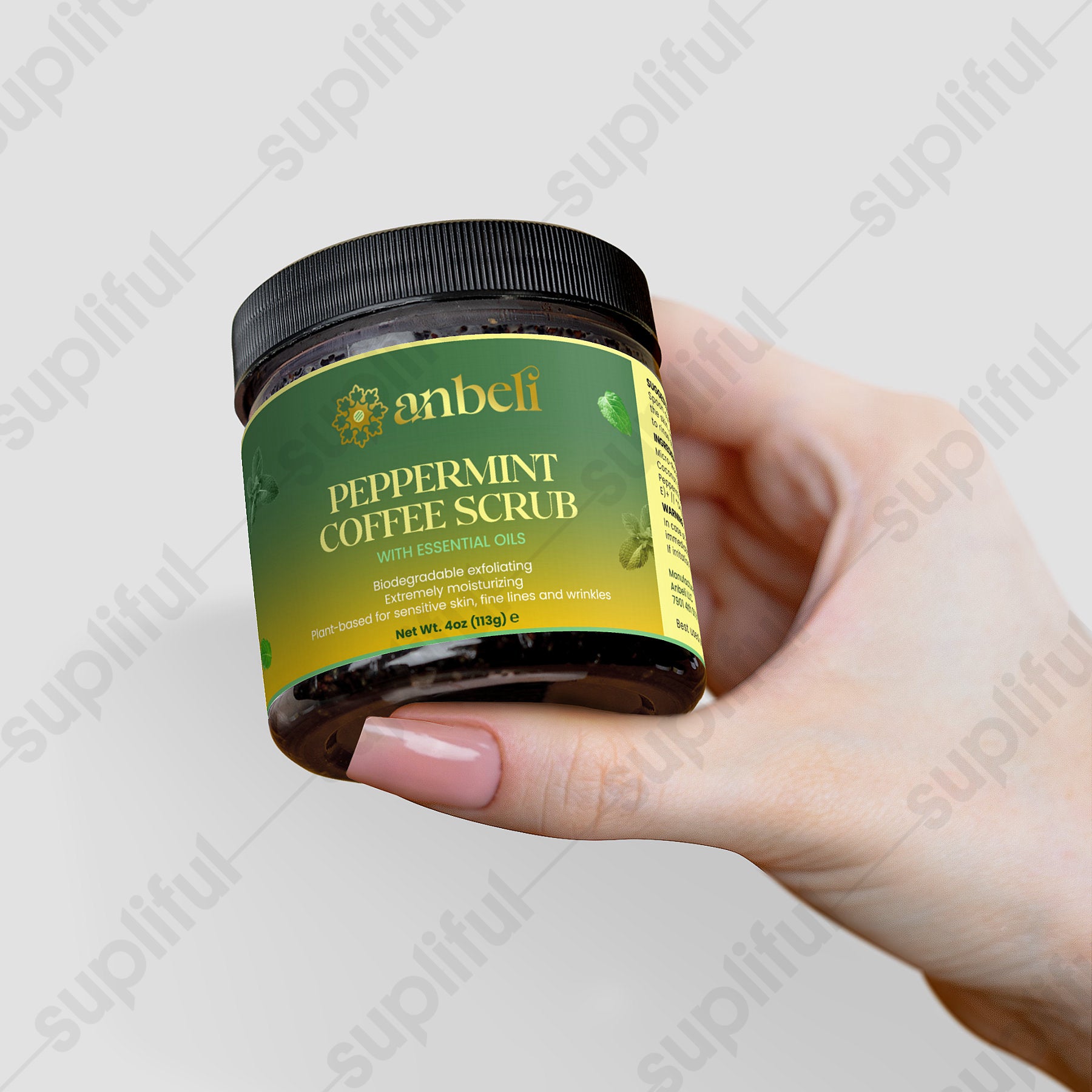 Anbeli Peppermint Coffee Body Scrub | Exfoliating Scrub for Smooth & Glowing Skin