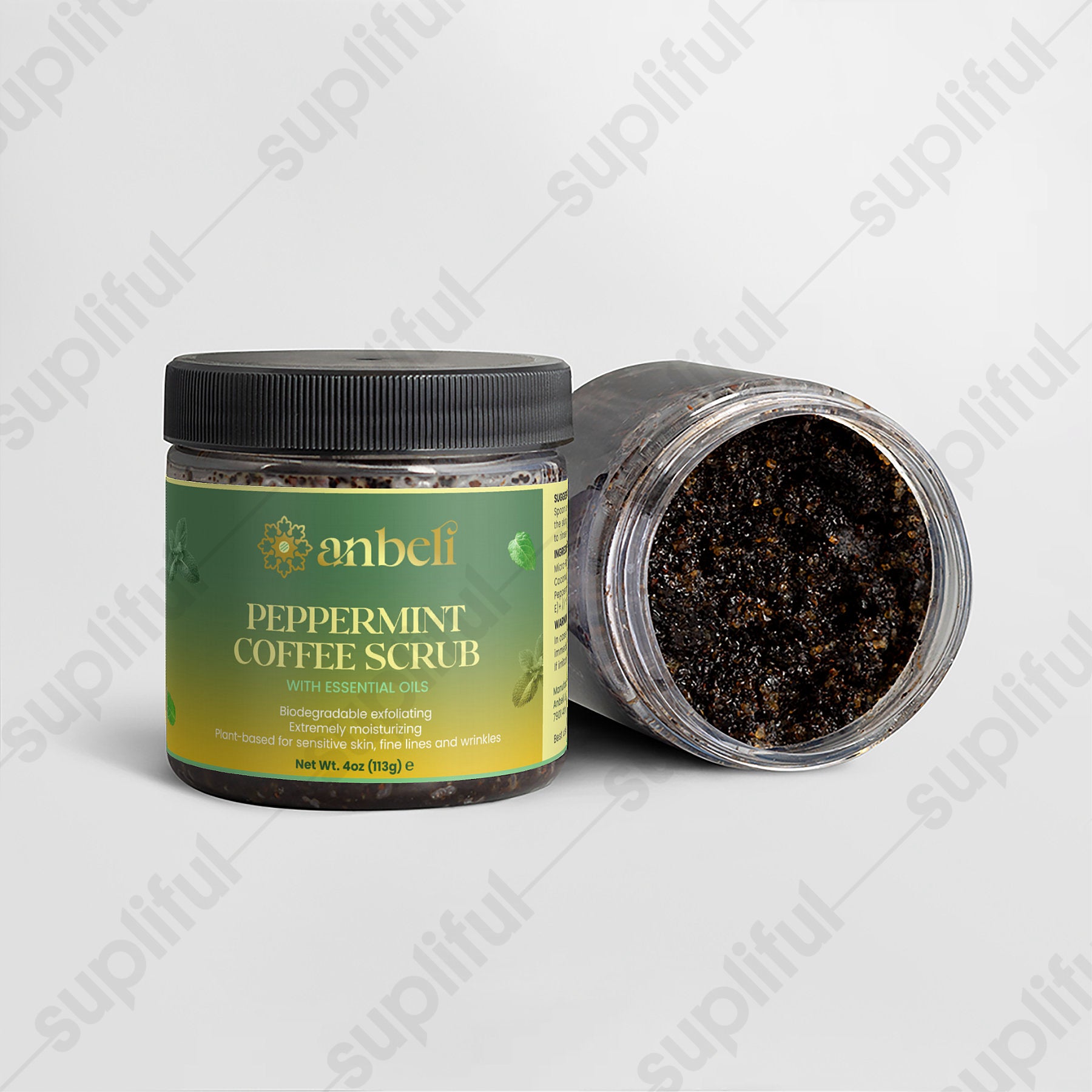 Anbeli Peppermint Coffee Body Scrub | Exfoliating Scrub for Smooth & Glowing Skin