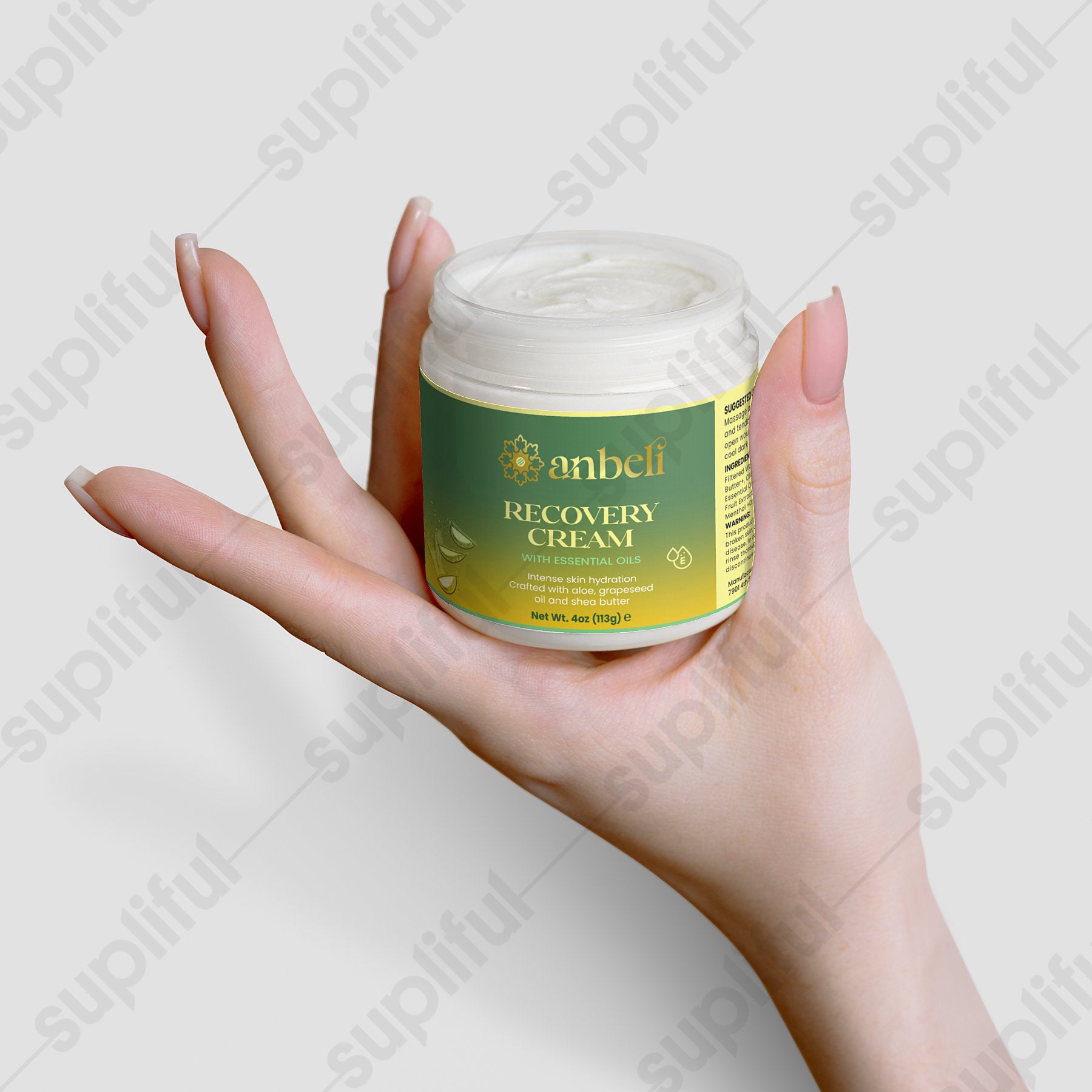 Anbeli Recovery Cream | Aloe Vera & Grapeseed Moisturizing Skin Cream