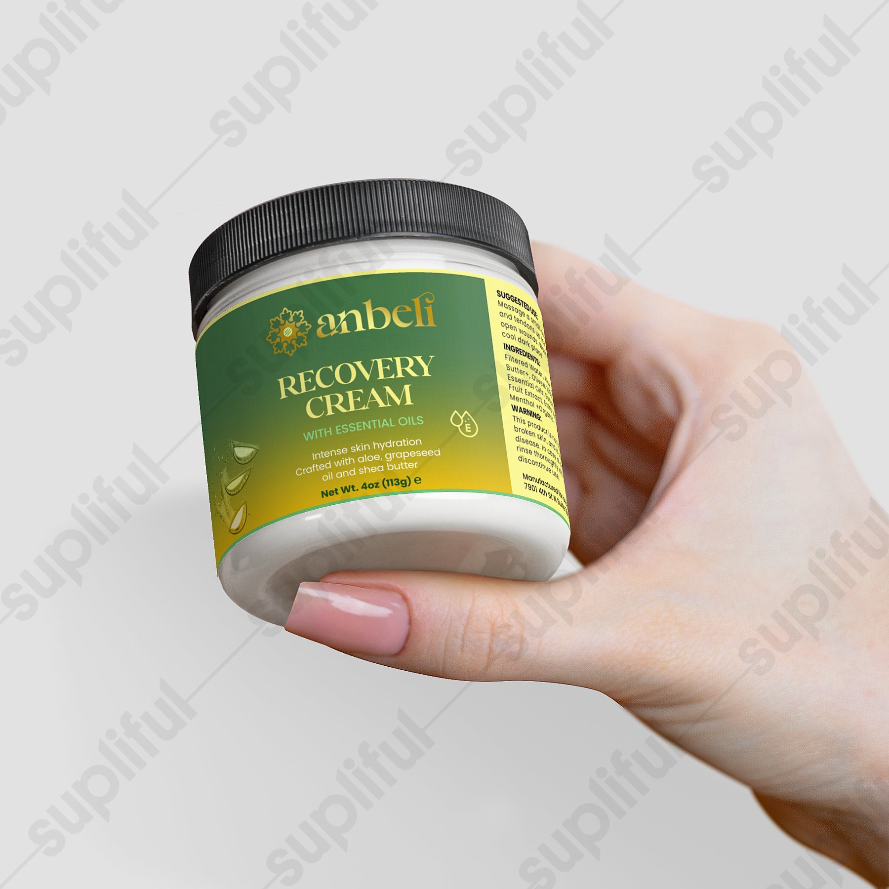 Anbeli Recovery Cream | Aloe Vera & Grapeseed Moisturizing Skin Cream