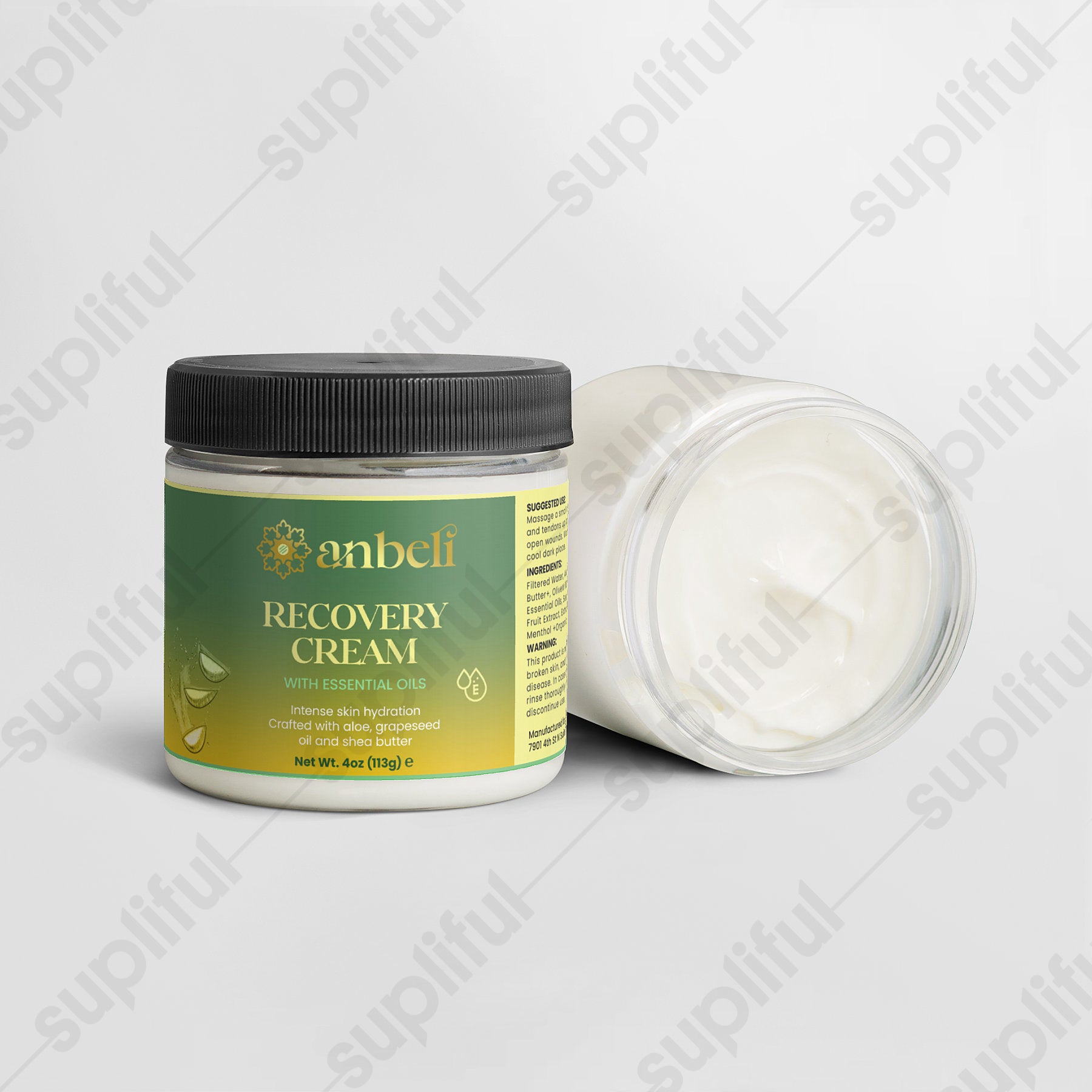 Anbeli Recovery Cream | Aloe Vera & Grapeseed Moisturizing Skin Cream