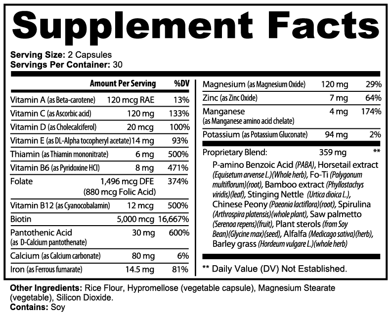Anbeli Hair, Skin & Nails Supplement | Biotin Vitamins for Healthy Hair, Skin & Nails